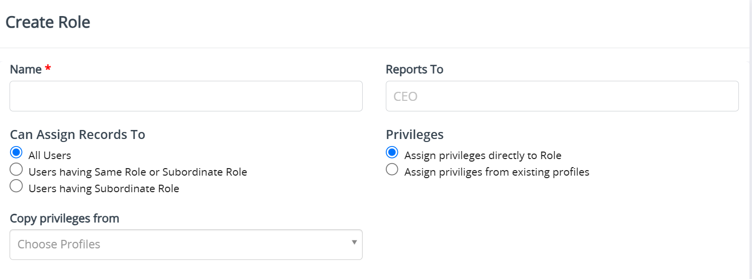 Setting Privileges to a Role to Assign Records