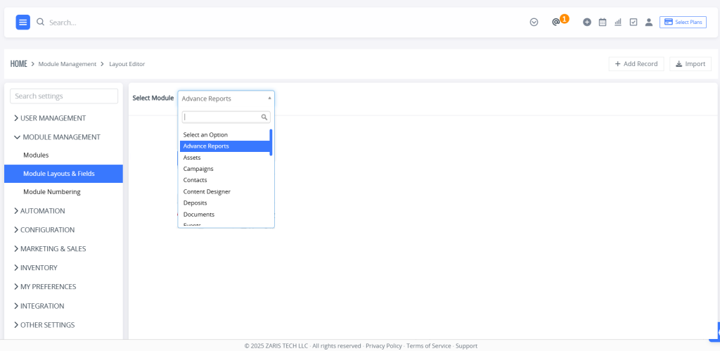 Customising through settings