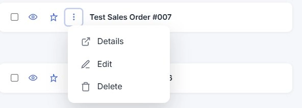 Row actions Details, Edit, Delete