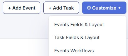Calendar-Customize menu