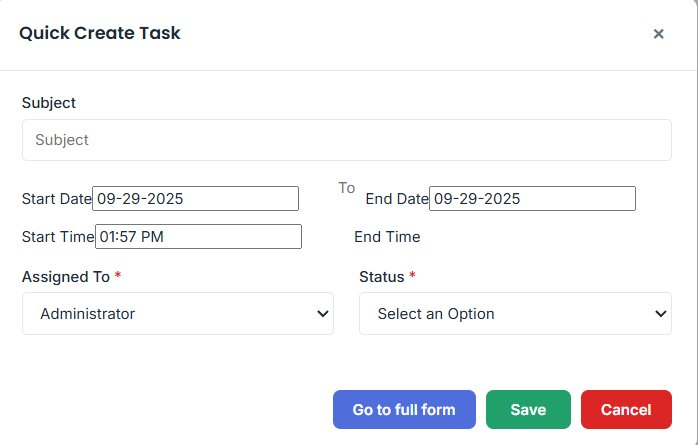 Calendar-Quick Create Task