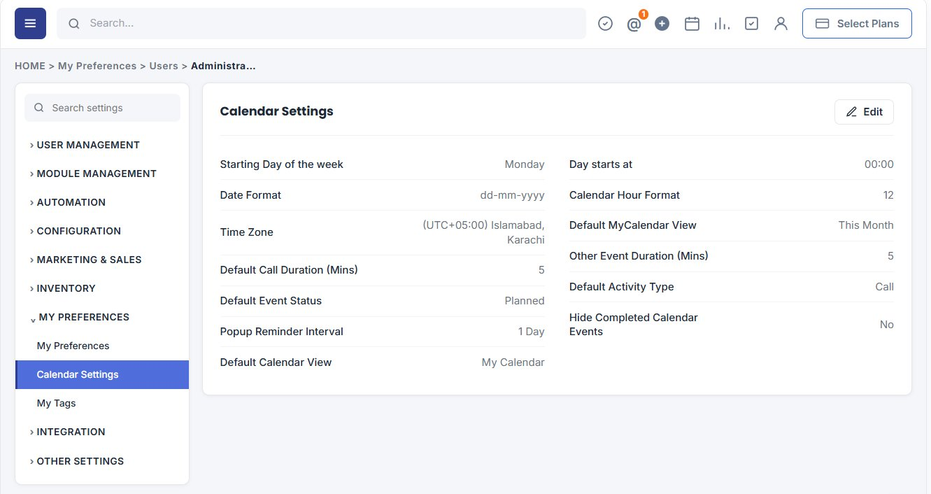 current calendar defaults