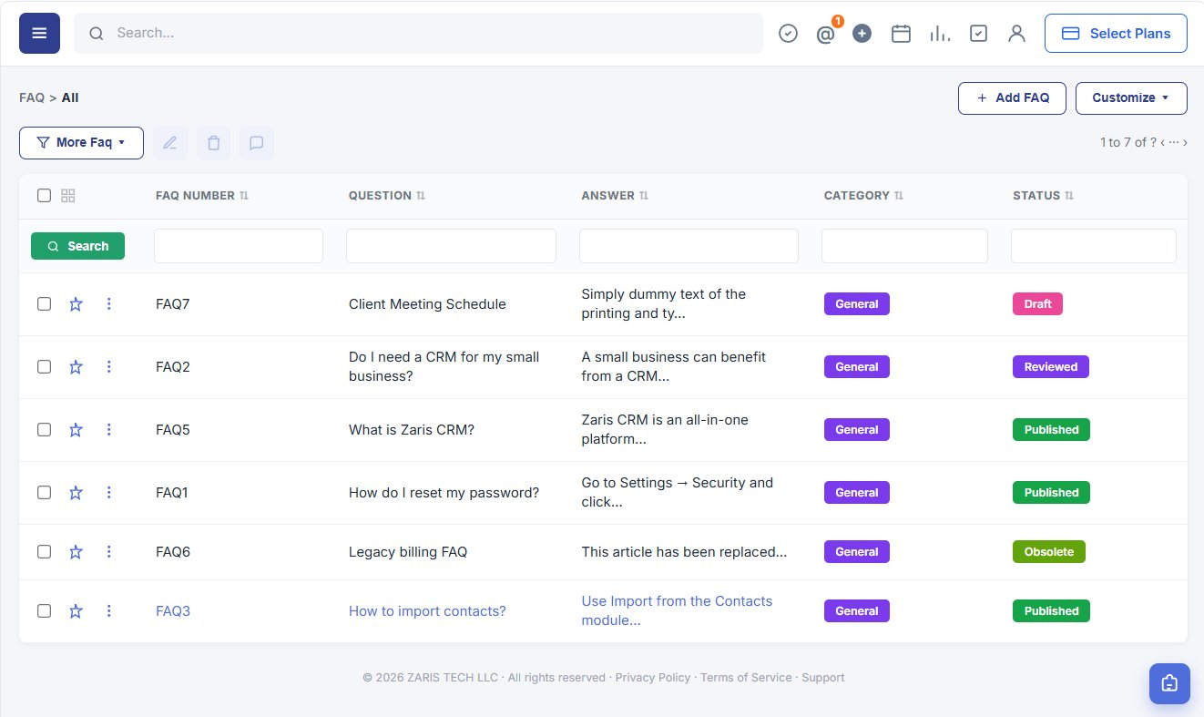FAQs-FAQs organized for faster discovery