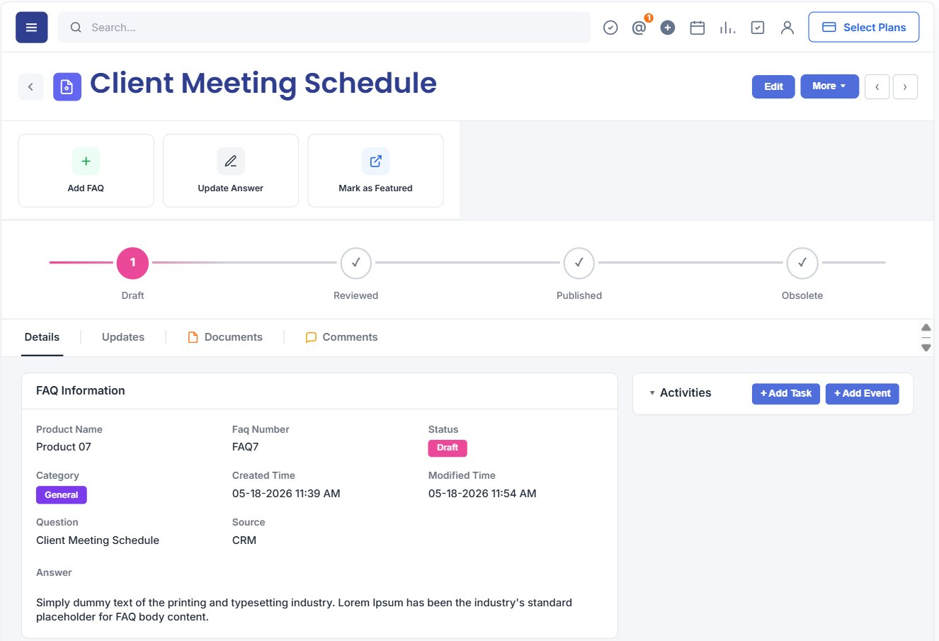 FAQs-The Detail View provides full answers with plain-language explanations, optional images or step-by-step instructions, and cro
