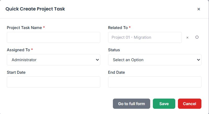 Quick Create Project Task