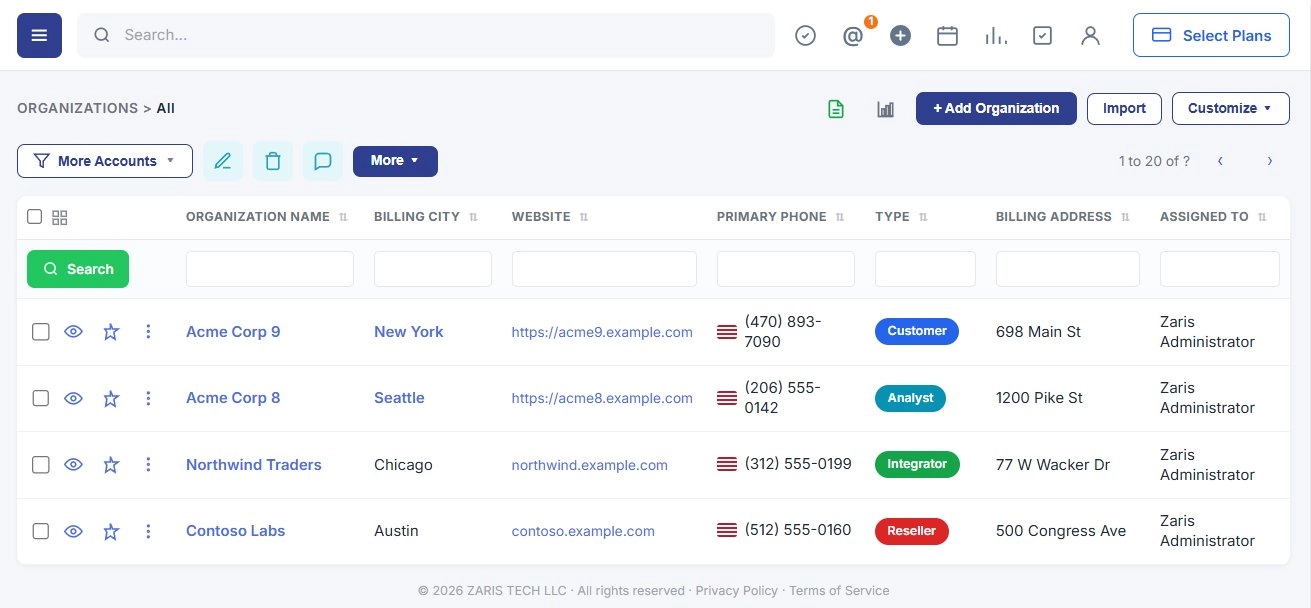 Organizations-All Your Organizations in One Smart Dashboard