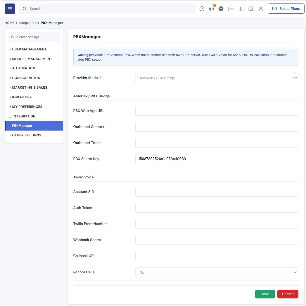 PBX-Save your PBX connection details