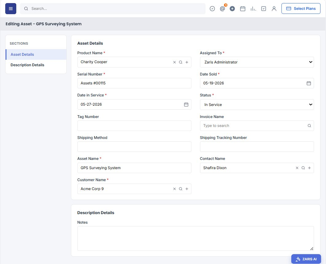 Edit Existing Assets