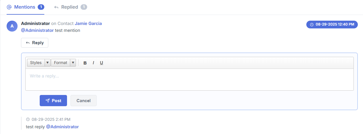 Using @Mentions