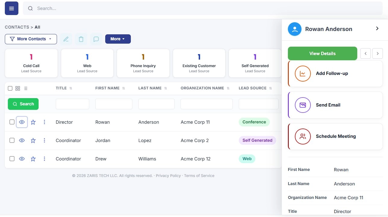 contacts-Fast insights without extra clicks