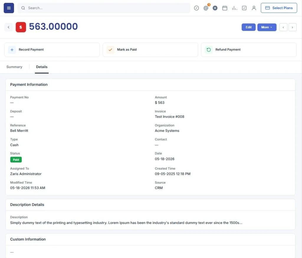 payments-Comprehensive Payment Records in One Place