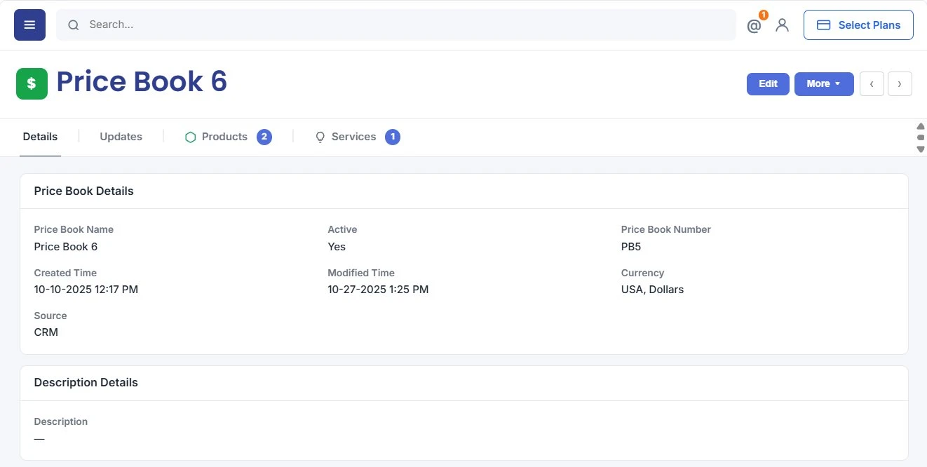 Linking Products and Services to a Price Book