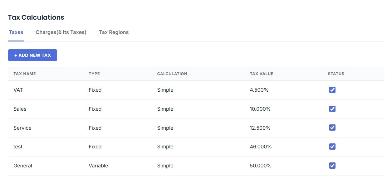 Add & Manage Taxes