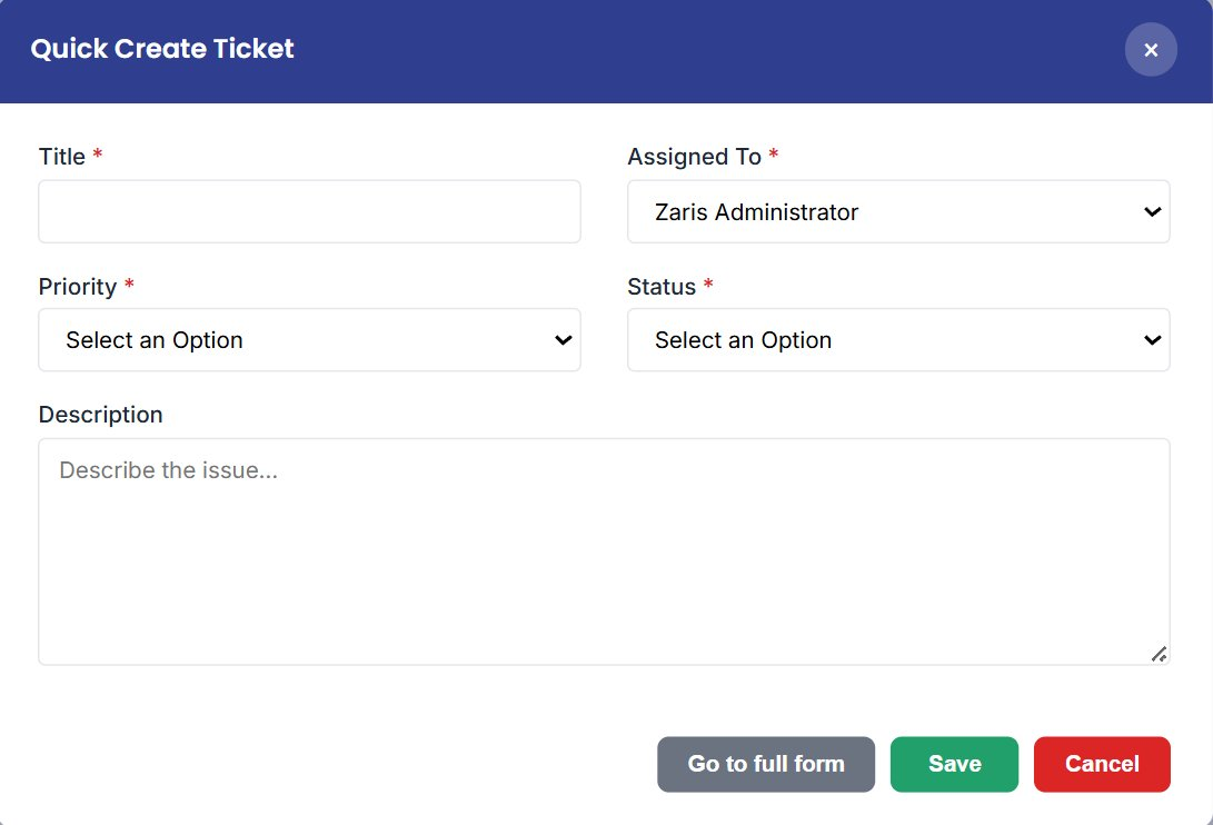 tickets-Quick Create New Ticket