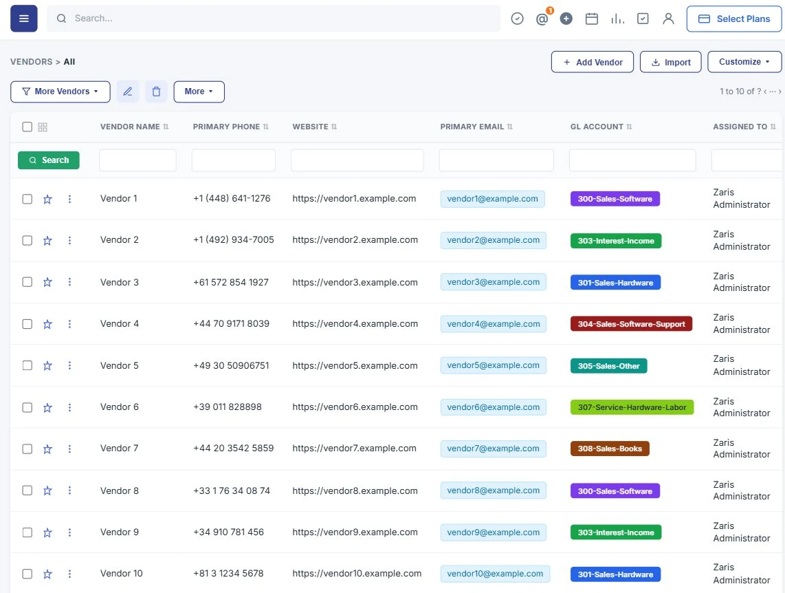 Vendors Module Overview